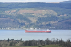 Red ship on Clyde
