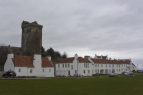 St Serf's Tower and Pan Ha' Cottages